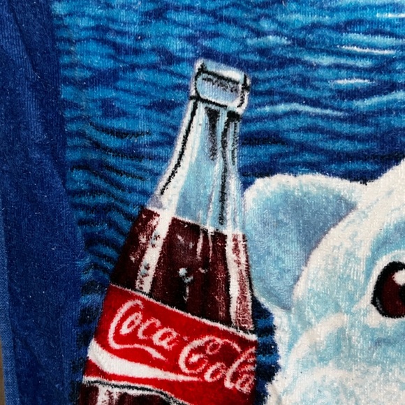 1996 vintage Coca-Cola drawstring beach towel in bag 2 in 1 - Picture 3 of 13